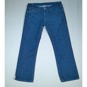 True Religion Jeans Mens Ricky Size 38 X 33 Blue 100% Cotton Made In‎ USA